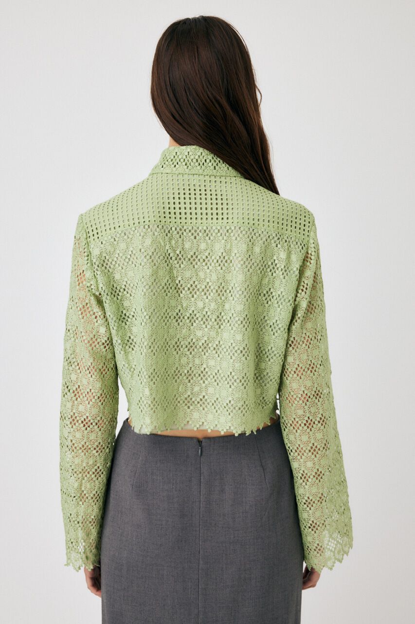 MOUSSY「GEOMETRIC LACE CROP シャツ」|シャツ・ブラウス|