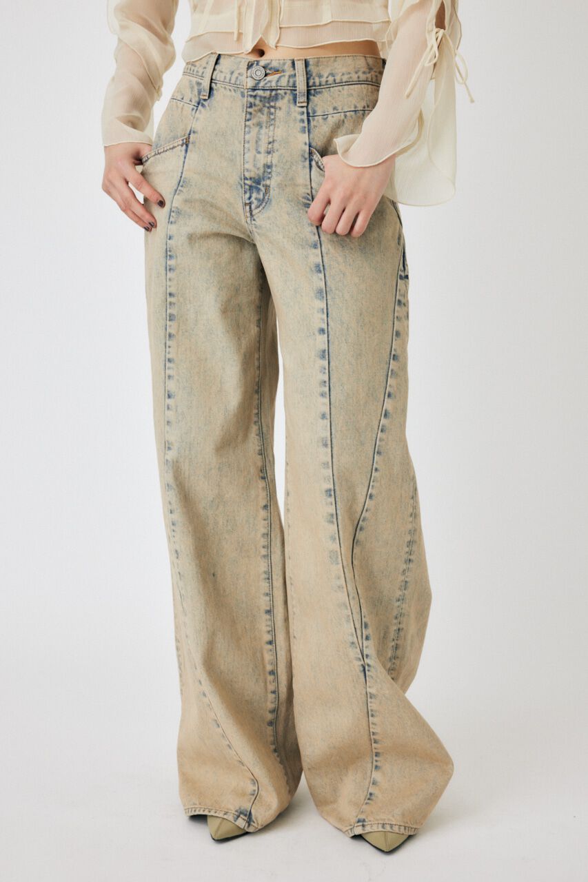 MOUSSY「CURVED LINE CHEMICAL BAGGY」|デニム|