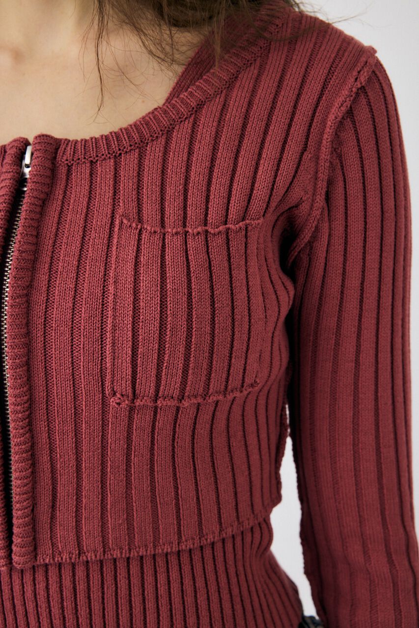 MOUSSY「ZIP UP RIB KNIT カーデ＆タンク」|ニット・セーター|