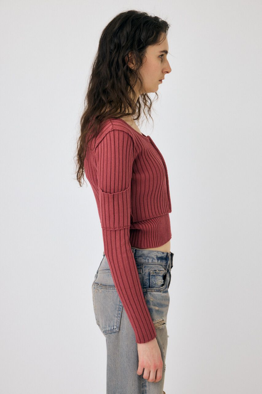 MOUSSY「ZIP UP RIB KNIT カーデ＆タンク」|ニット・セーター|