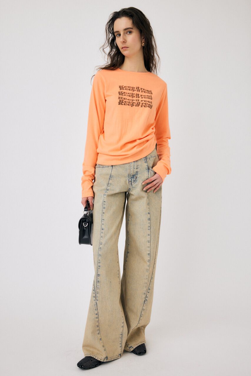 MOUSSY「SIDE GATHER LS Tシャツ」|Tシャツ・カットソー|