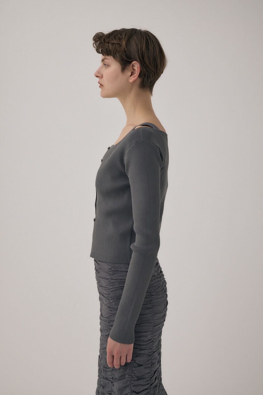 MOUSSY「ﾘｻｲｸﾙﾎﾟﾘｴｽﾃﾙ使用 経年劣化の少ないﾘﾌﾞﾆｯﾄ ｼﾝﾌﾟ  」|ニット・セーター|