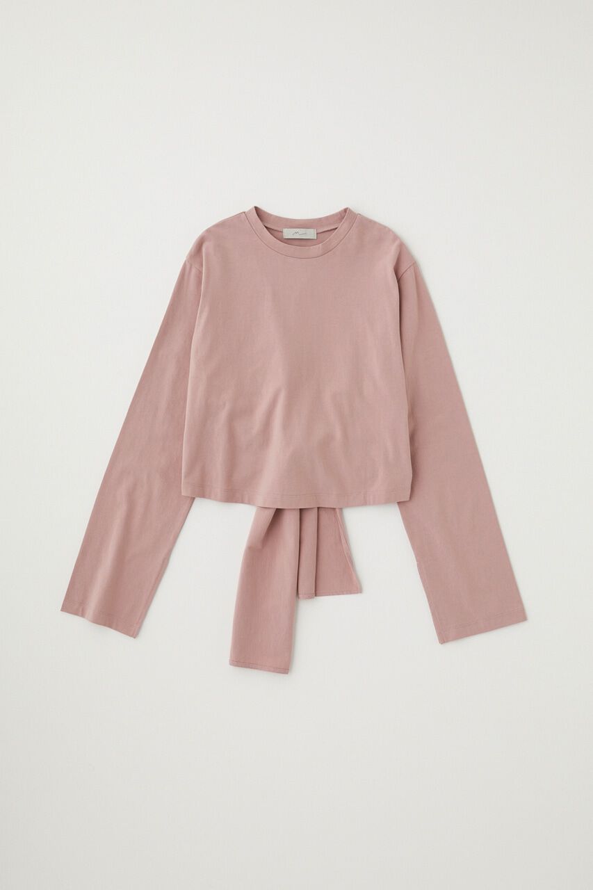 MOUSSY「ｵｰｶﾞﾆｯｸｺｯﾄﾝ使用の少しﾊﾘのあるTｼｬﾂ生地背中で帯を結わ」|Tシャツ・カットソー|L/PNK1
