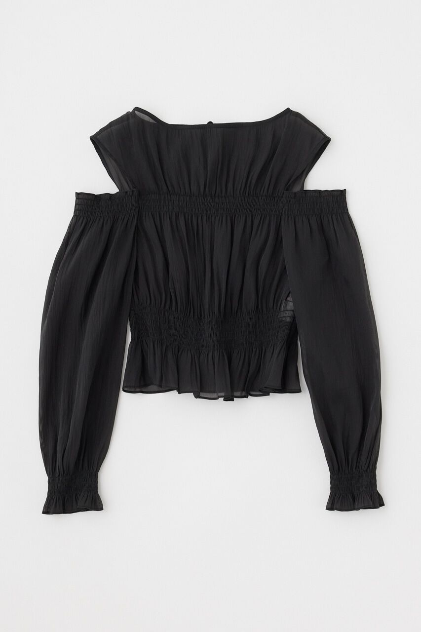 MOUSSY「SHEER GATHER ブラウス」|シャツ・ブラウス|