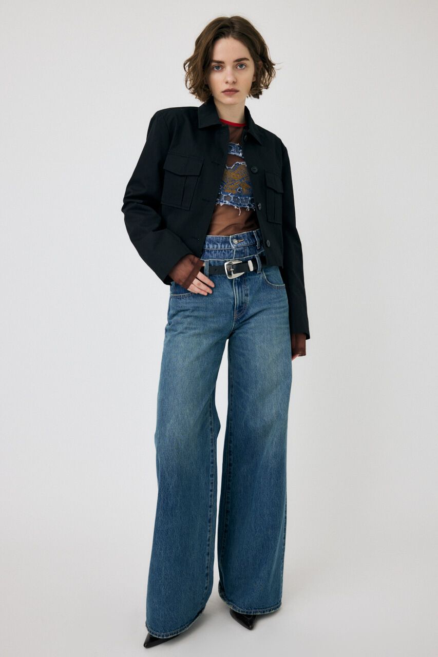 MOUSSY「W WAIST WIDE LEG STRAIGHT」|デニム|
