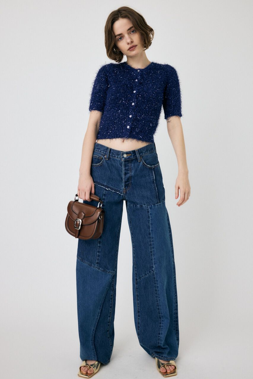MOUSSY「SHAGGY GLITTER KNIT カーディガン」|カーディガン|