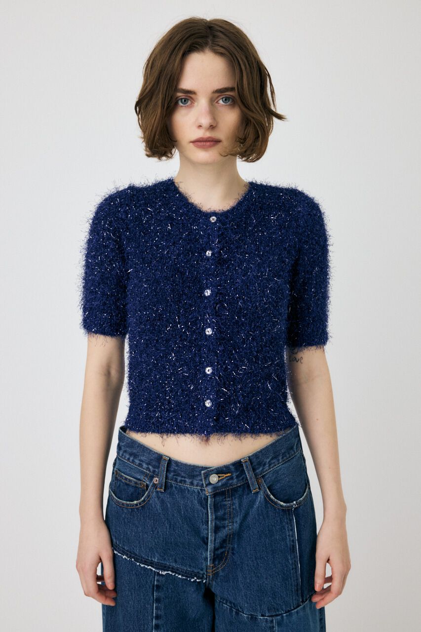 MOUSSY「SHAGGY GLITTER KNIT カーディガン」|カーディガン|