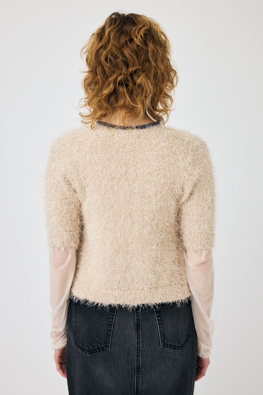 MOUSSY「SHAGGY GLITTER KNIT カーディガン」|カーディガン|