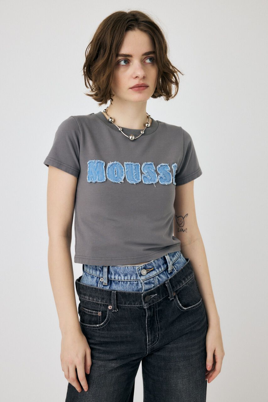 MOUSSY「PATCH DENIM MOUSSY TINY Tシャツ」|Tシャツ・カットソー|