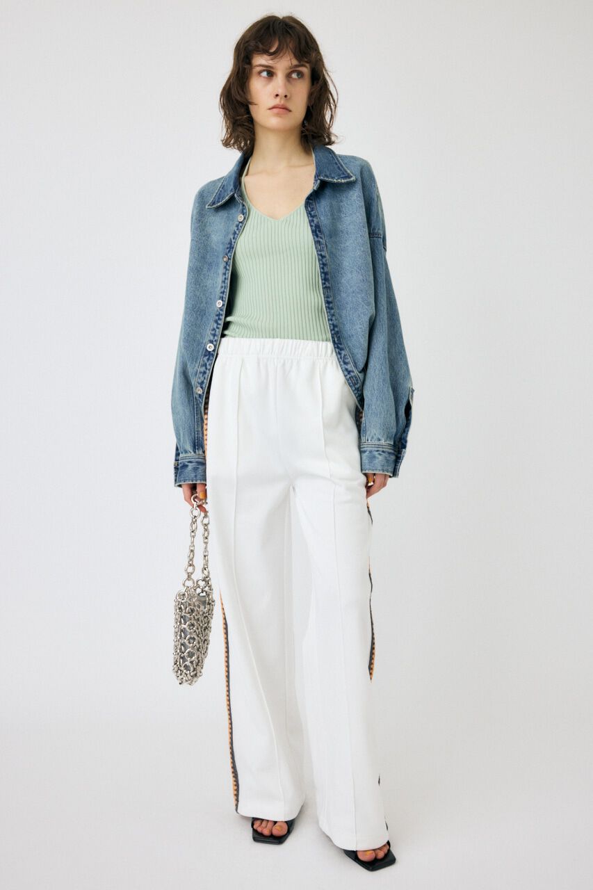 MOUSSY「CROCHET SIDE LINE パンツ」|その他|WHT