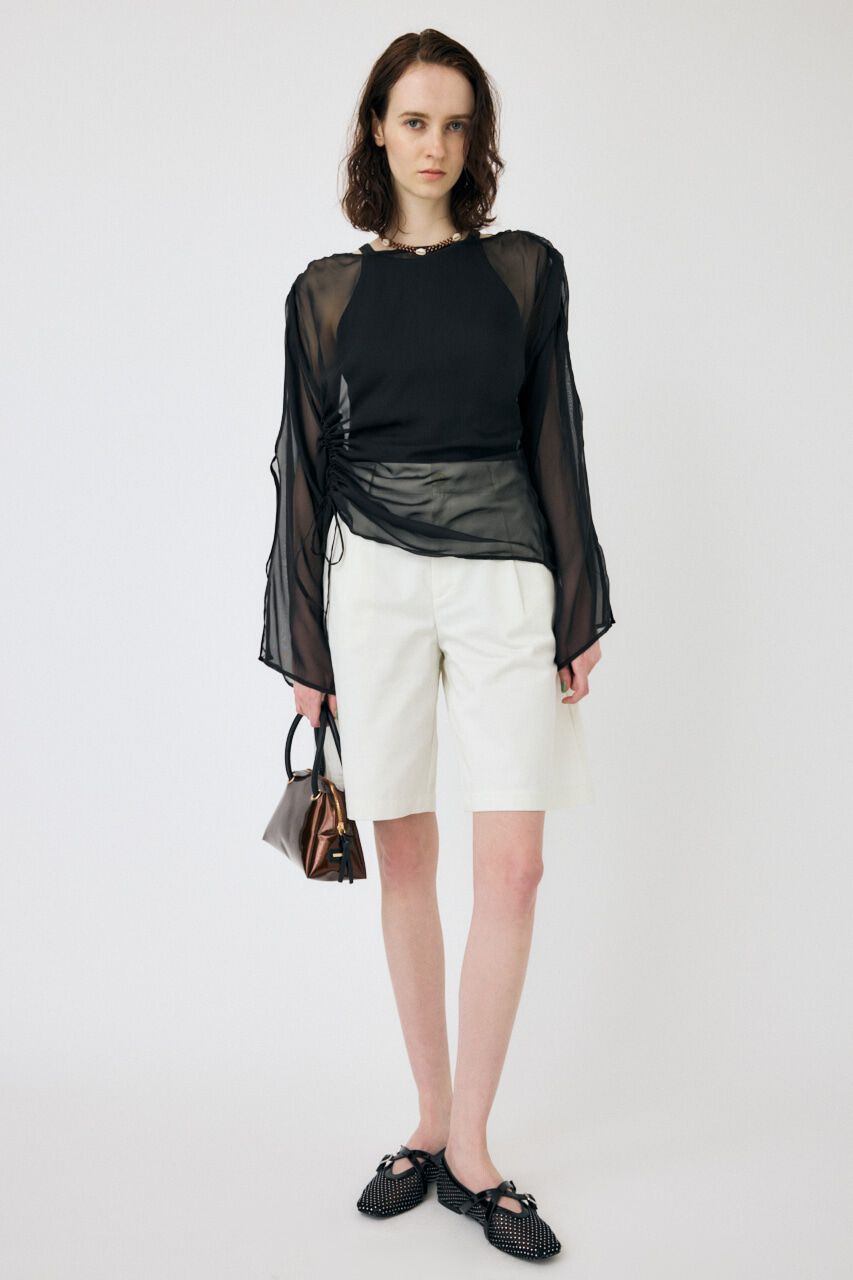 MOUSSY「SHEER GATHER ブラウス」|シャツ・ブラウス|