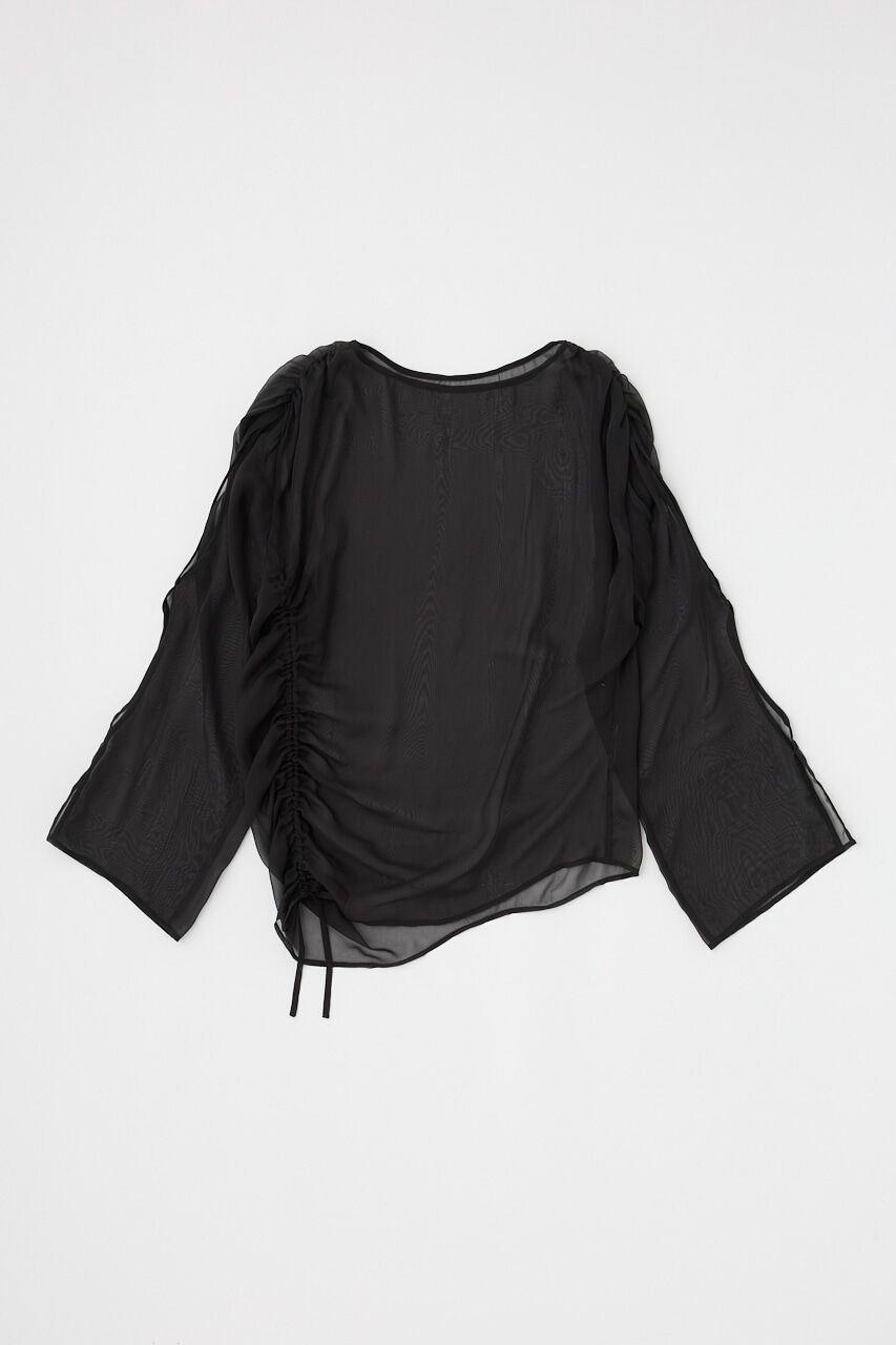 MOUSSY「SHEER GATHER ブラウス」|シャツ・ブラウス|