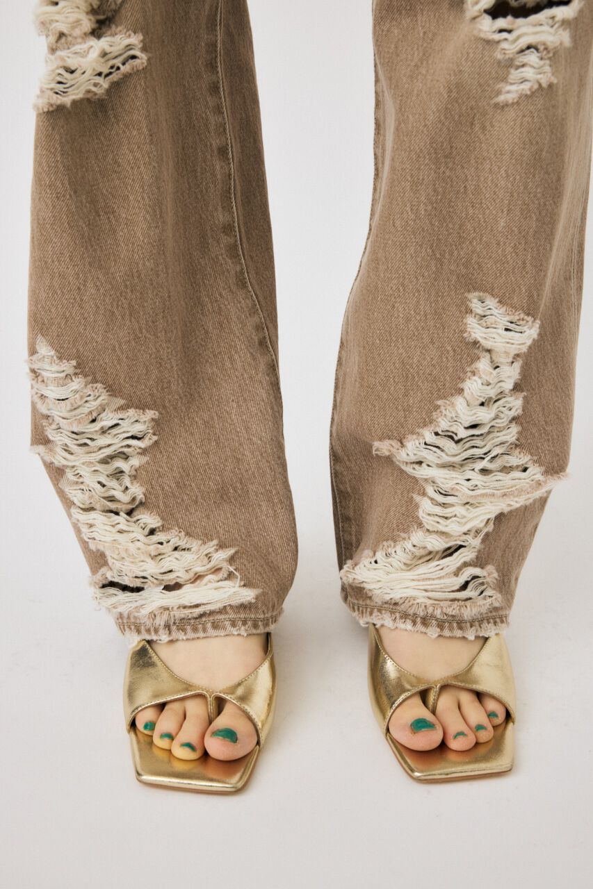 MOUSSY「HIGH DAMAGED STRAIGHT」|デニム|