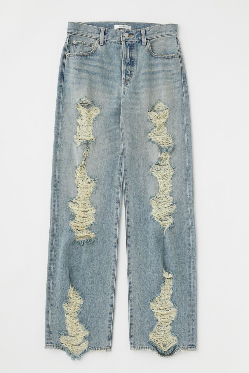MOUSSY「HIGH DAMAGED STRAIGHT」|デニム|
