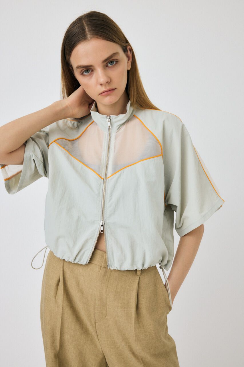 MOUSSY「PIPING HALF SLEEVE トラックジャケット」|Tシャツ・カットソー|