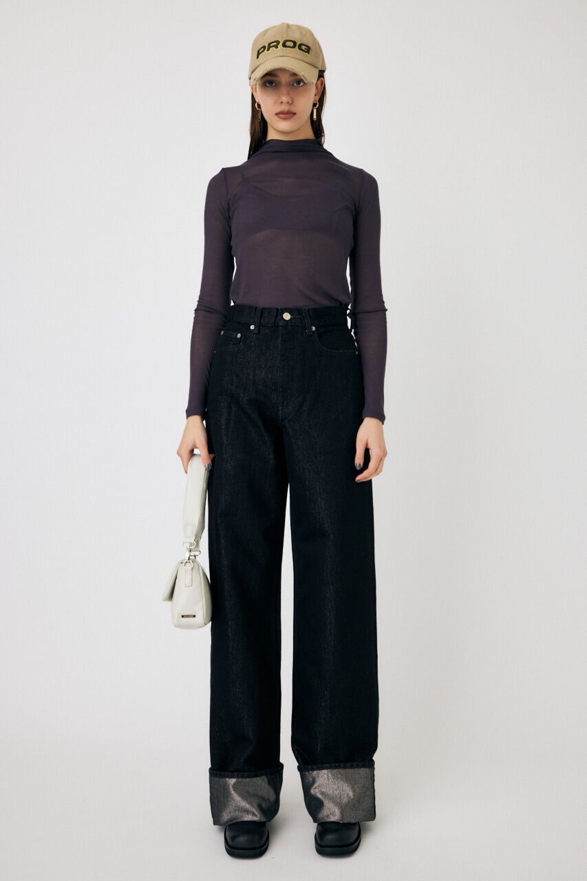 MOUSSY「GLITTER DENIM WIDE STRAIGHT」|デニム|