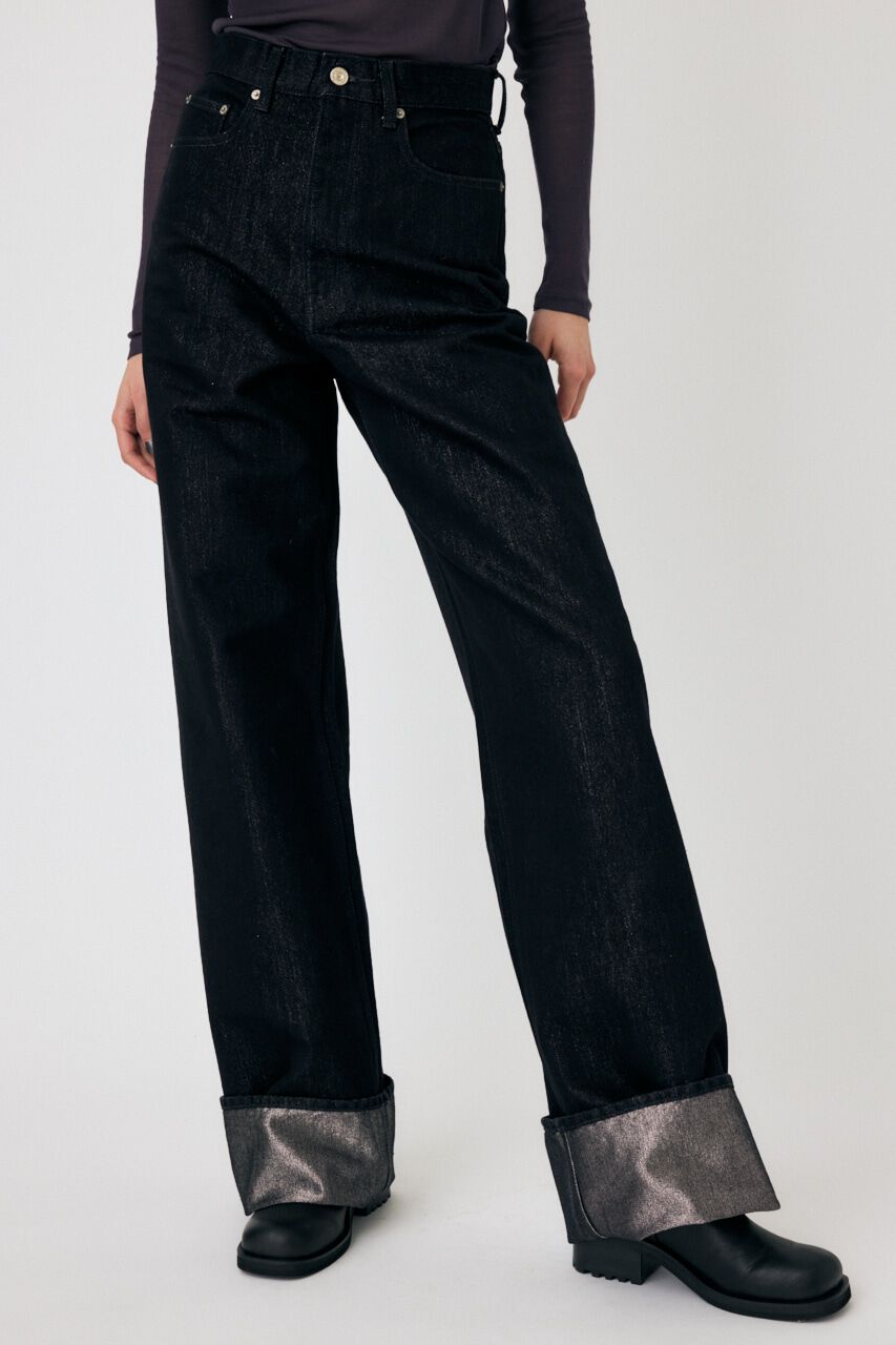 MOUSSY「GLITTER DENIM WIDE STRAIGHT」|デニム|