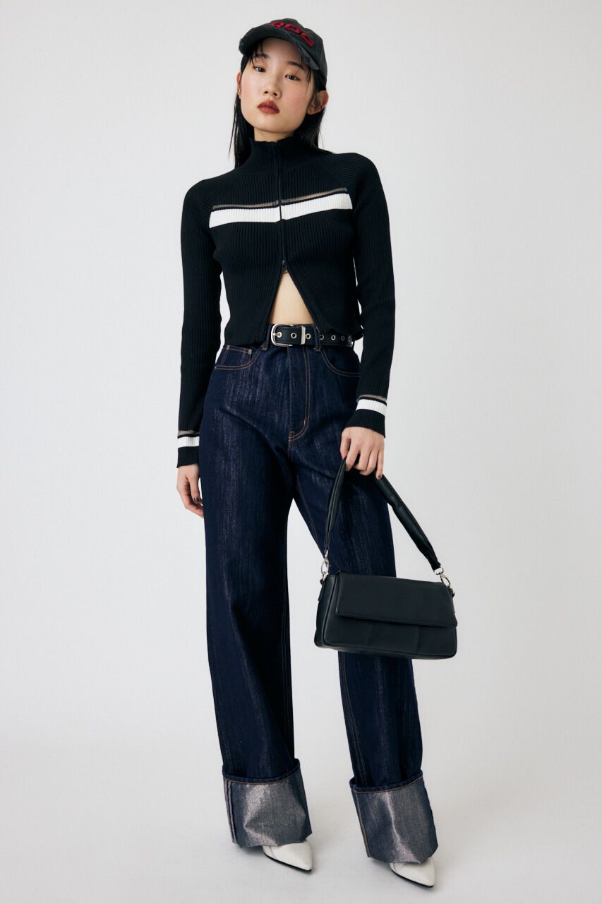 MOUSSY「GLITTER DENIM WIDE STRAIGHT」|デニム|