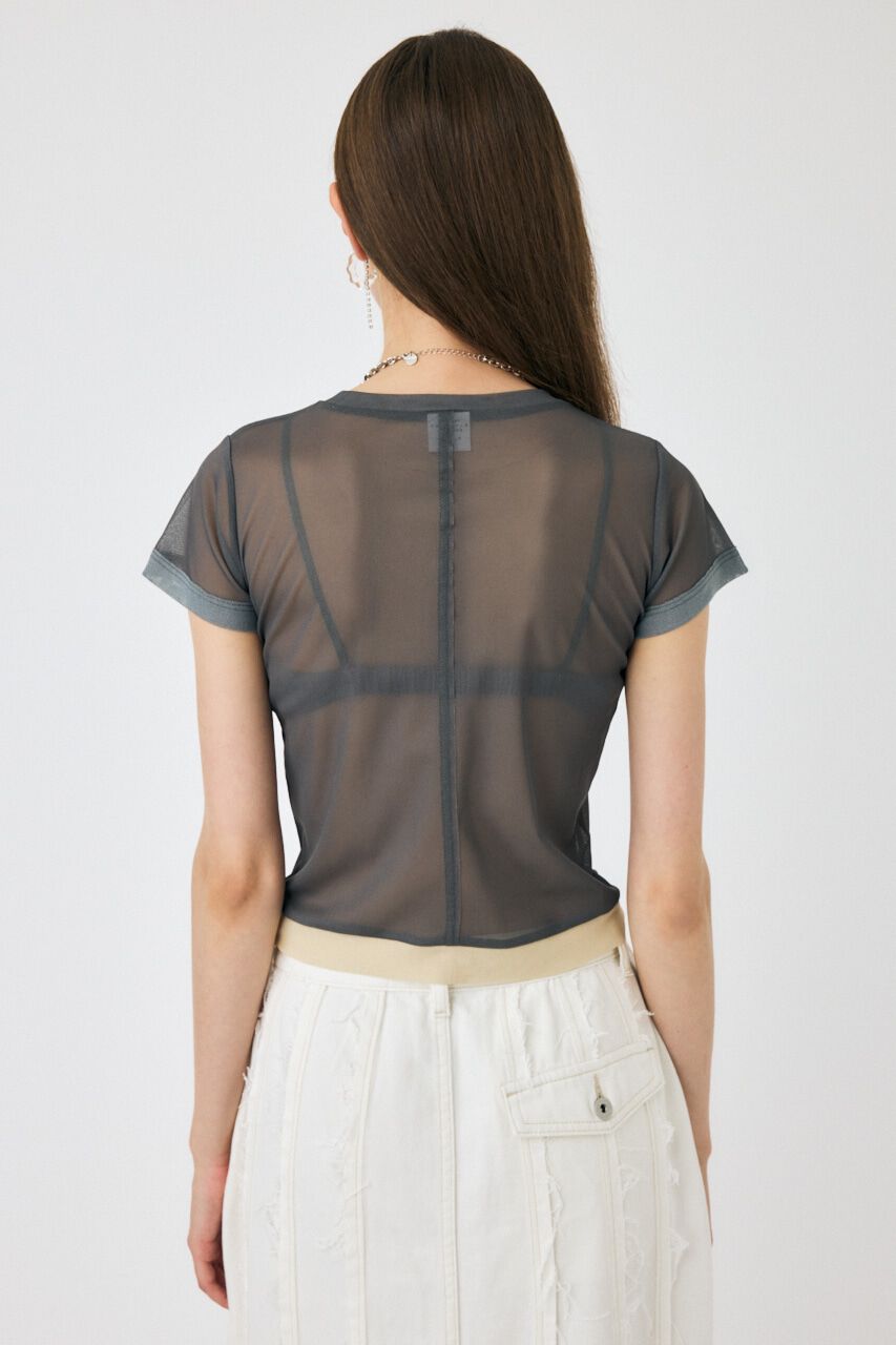 MOUSSY「SHEER SWITCHING プリントTシャツ」|Tシャツ・カットソー|