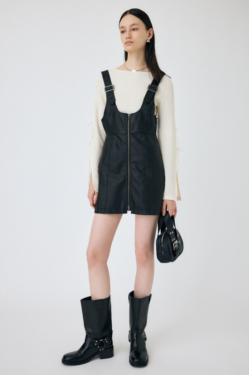 MOUSSY「FRONT ZIP ジャンパースカート」|ワンピース|