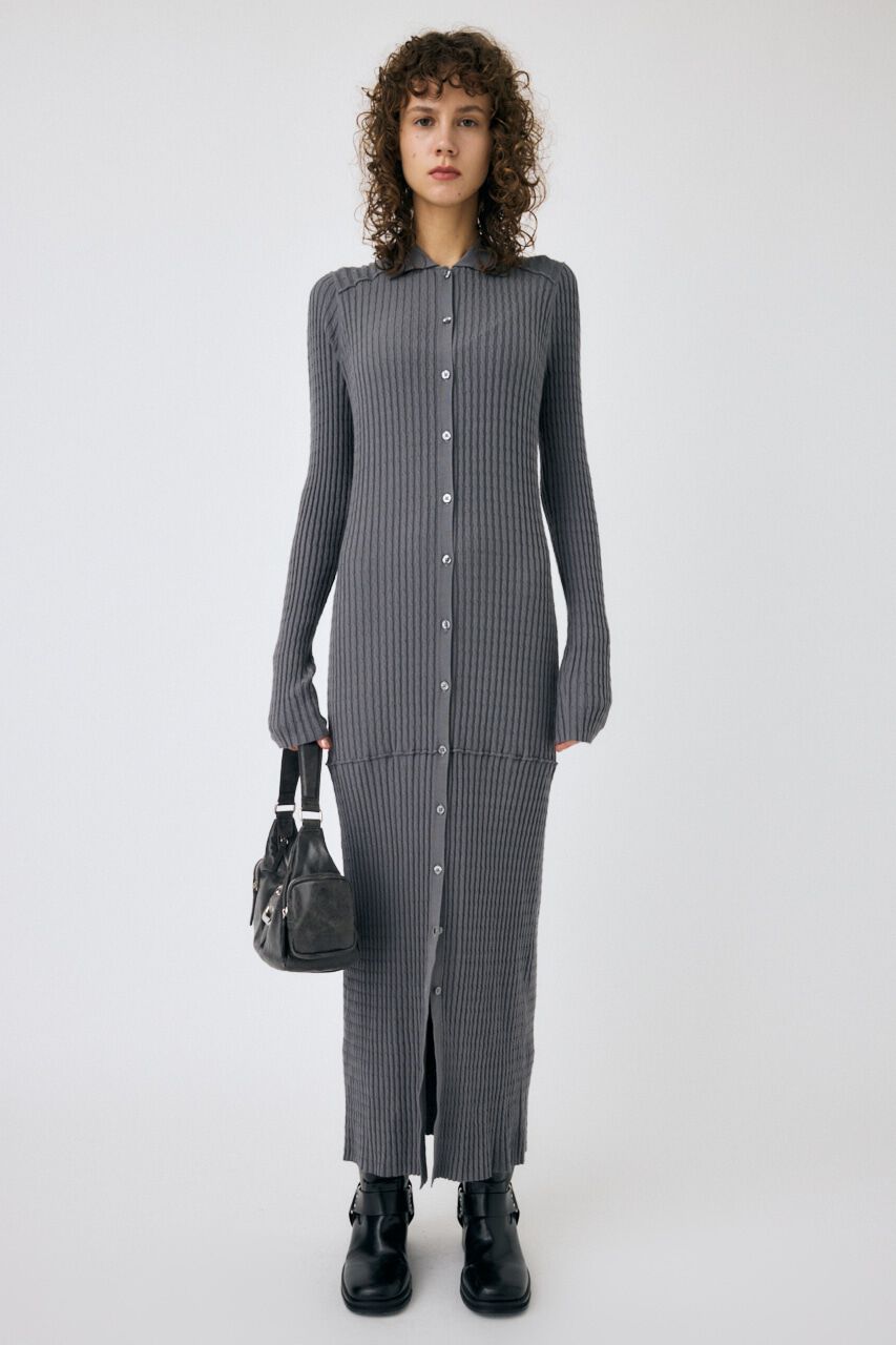 MOUSSY「CABLE KNIT ロングドレス」|ワンピース|