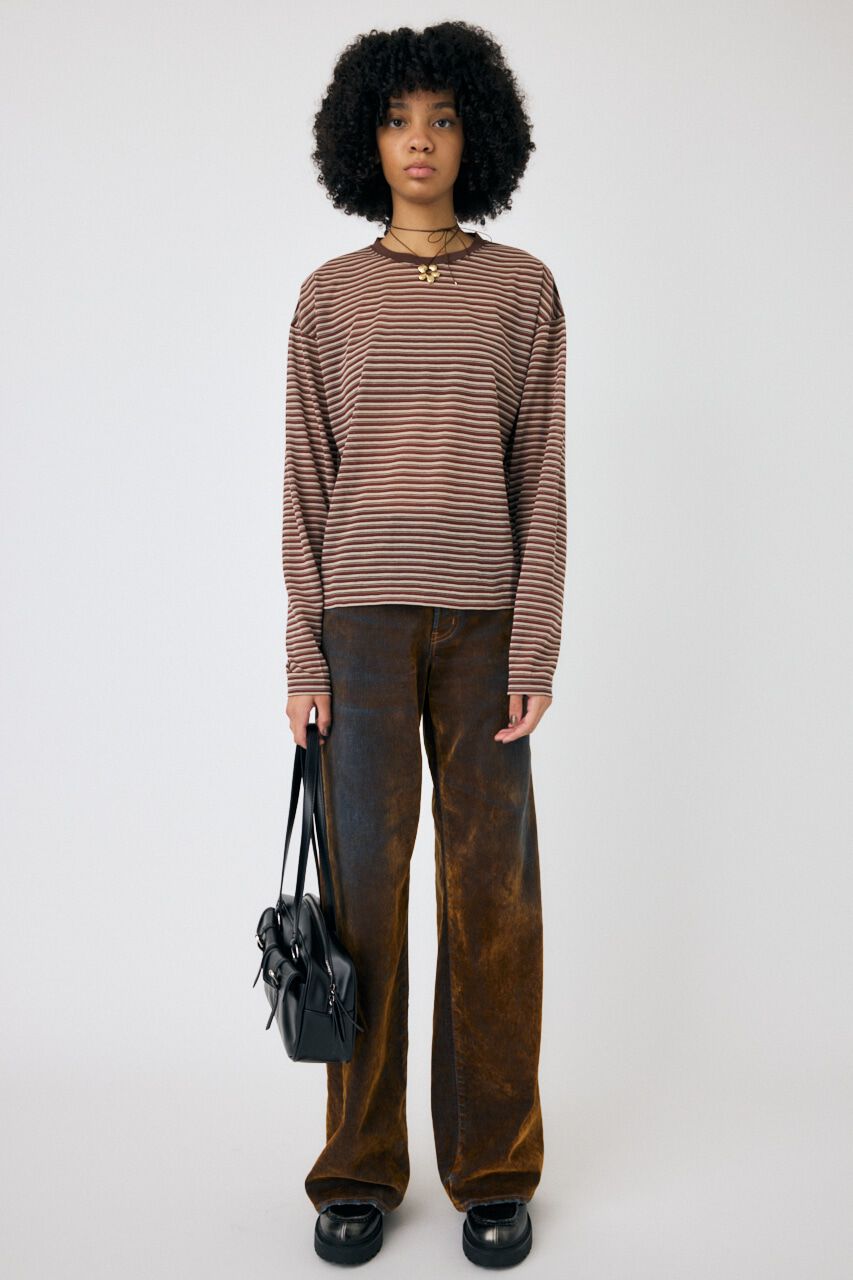 MOUSSY「SHEER BORDER ロンT」|Tシャツ・カットソー|