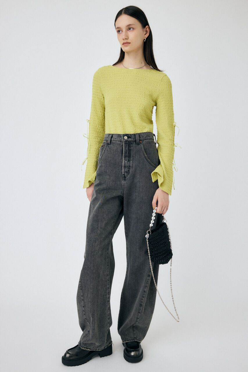 MOUSSY「SLEEVE RIBBON トップス」|Tシャツ・カットソー|