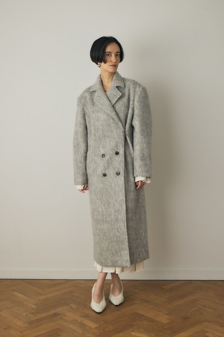 MOUSSY「シャギーロングコート リサイクルポリエステル&times;ウール混」|その他|