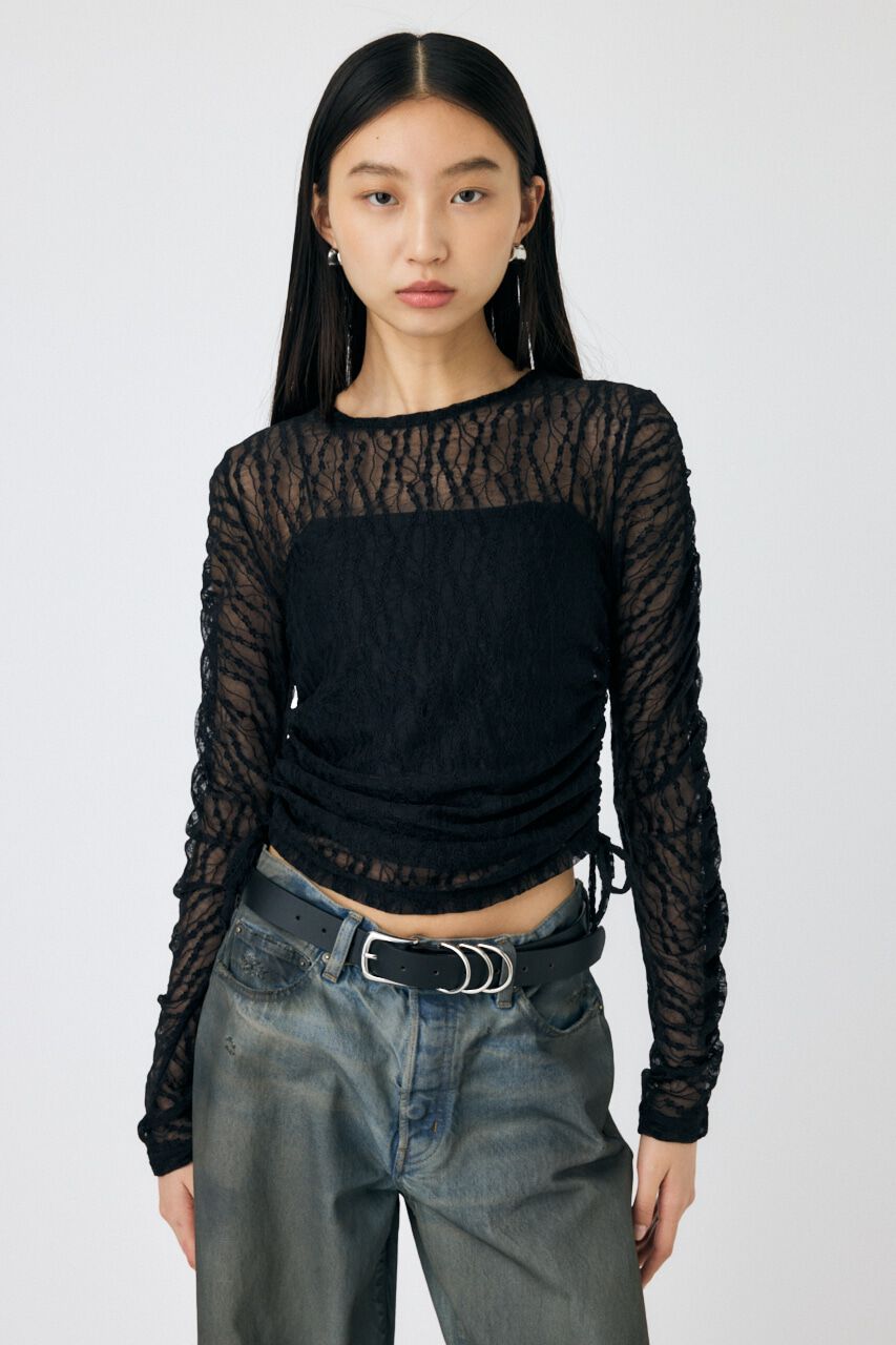MOUSSY「SHIRRING レーストップス」|Tシャツ・カットソー|