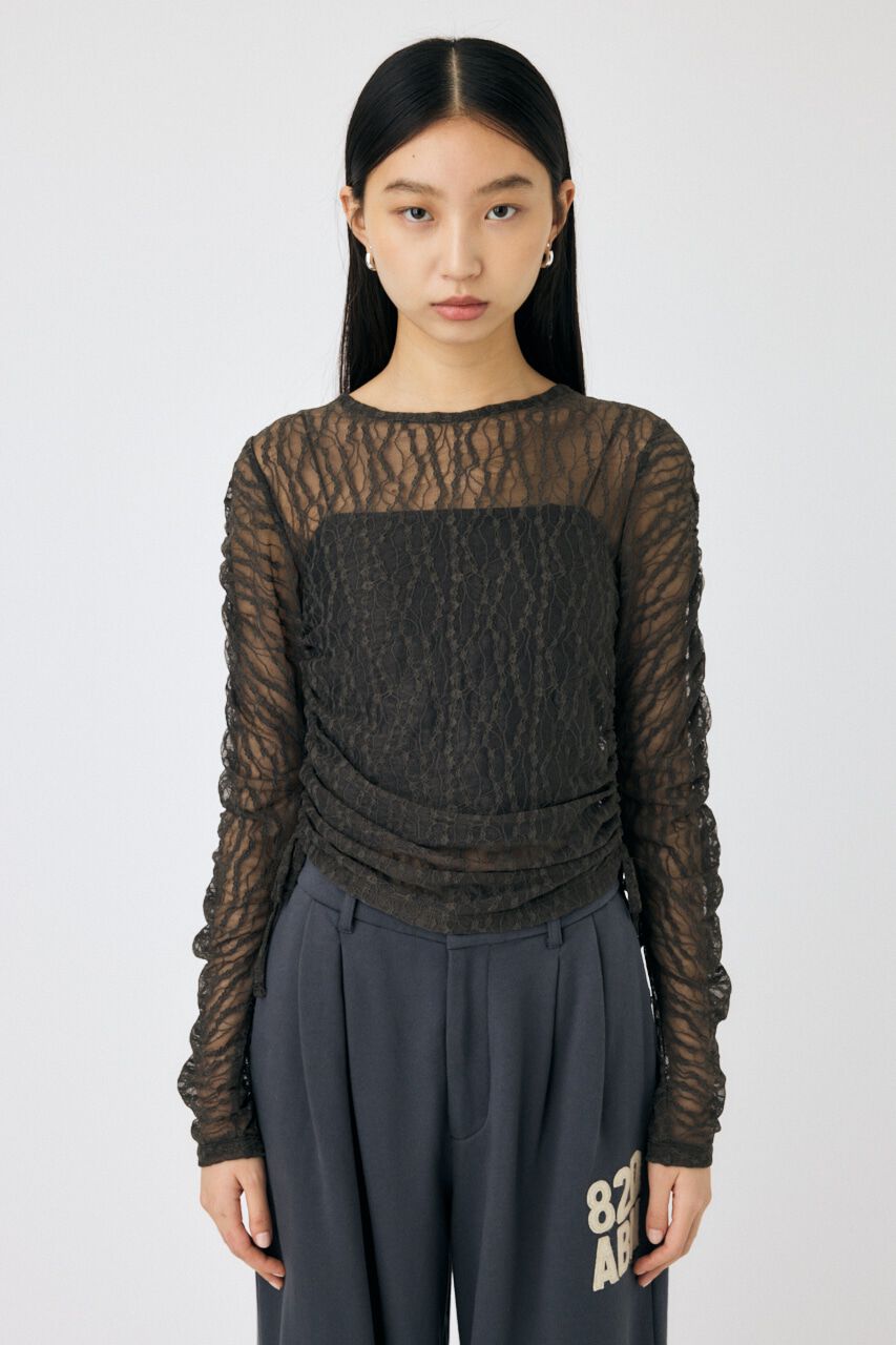 MOUSSY「SHIRRING レーストップス」|Tシャツ・カットソー|