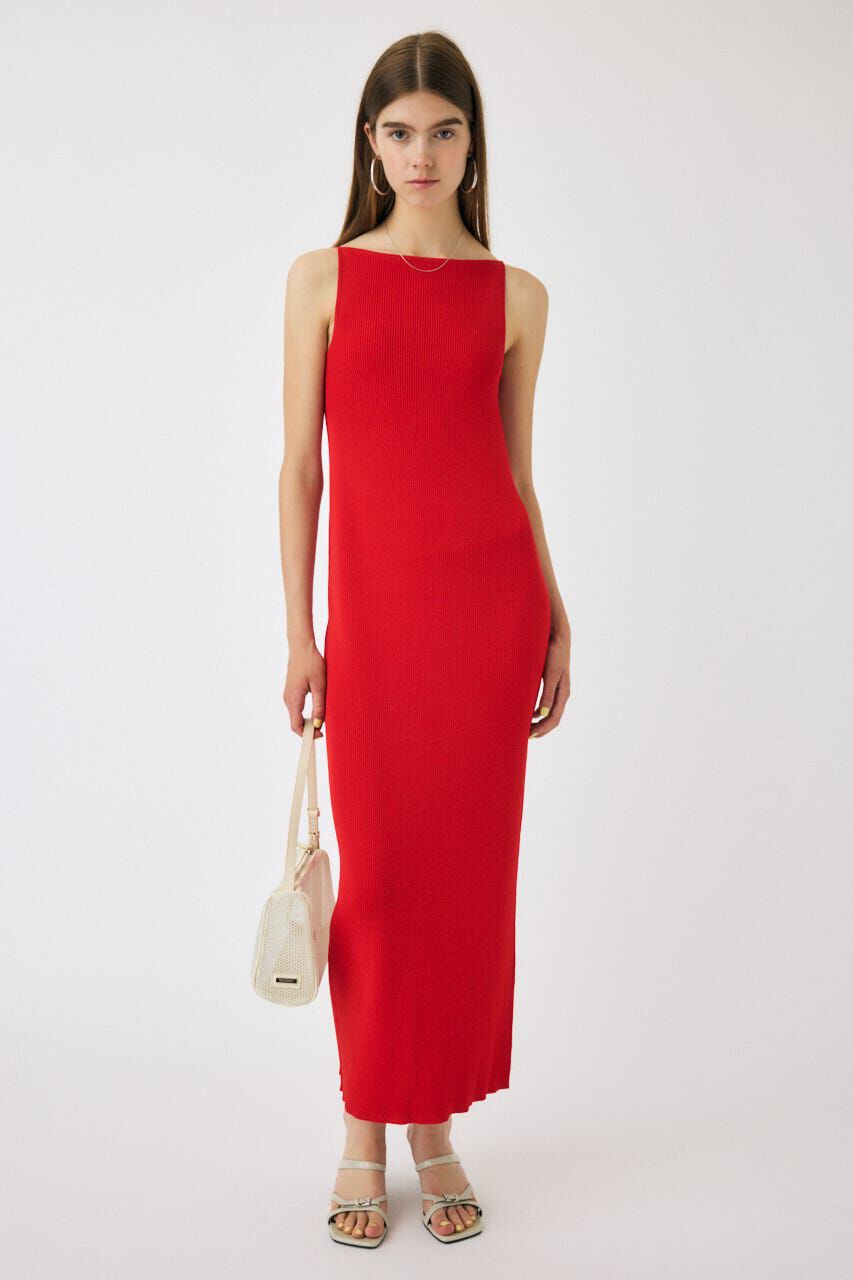 MOUSSY「HORIZON NECK キャミドレス」|ワンピース|RED