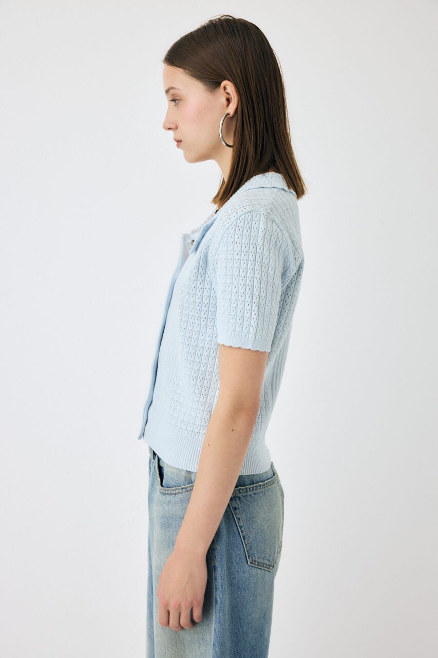 MOUSSY「POINTELLE KNIT H/S シャツ」|ニット・セーター|
