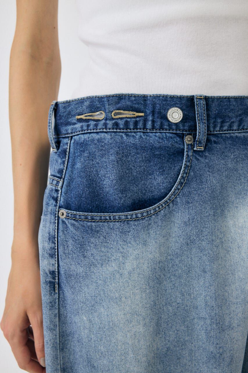 MOUSSY「TUCKED WAIST LOOSE ストレートデニム」|デニム|