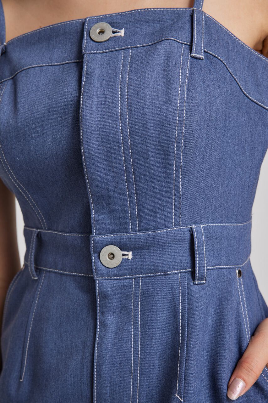 rienda「ベアキャミステッチワークミニOP」|ワンピース|