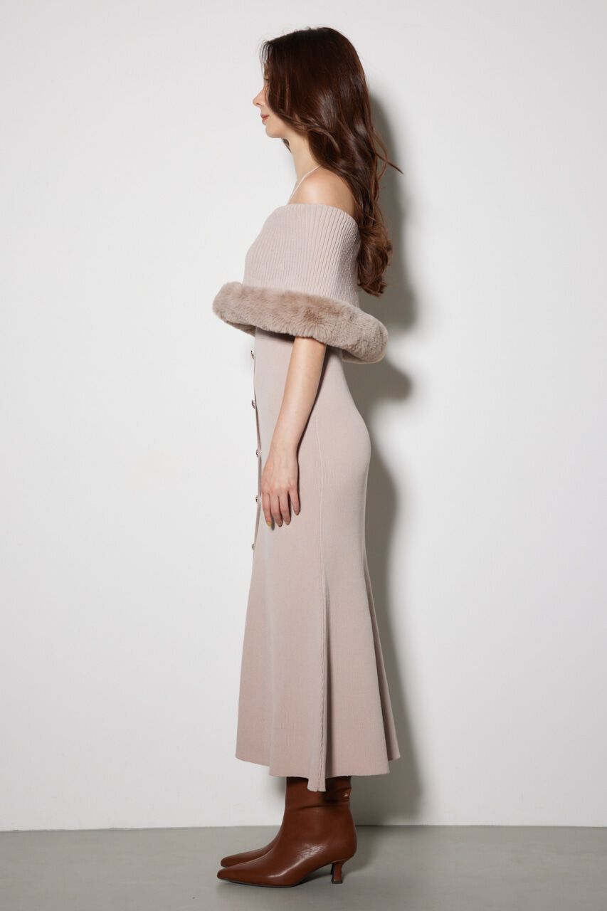 rienda「2WAYフェイクファーマーメイドニットワンピース」|ワンピース|