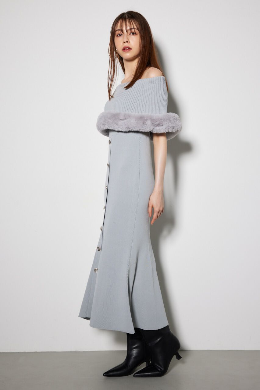 rienda「2WAYフェイクファーマーメイドニットワンピース」|ワンピース|