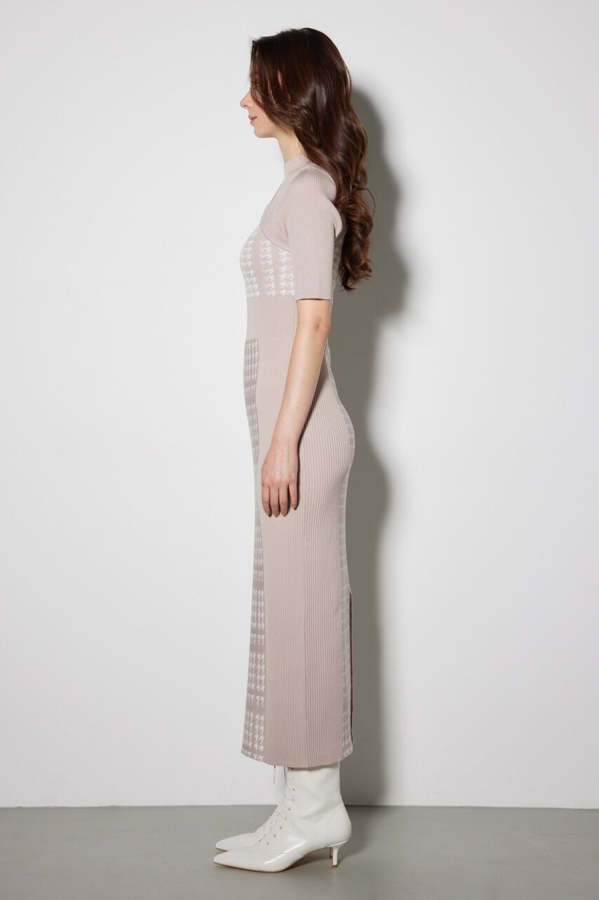 rienda「2WAY千鳥パターンタイトニットワンピース」|ワンピース|