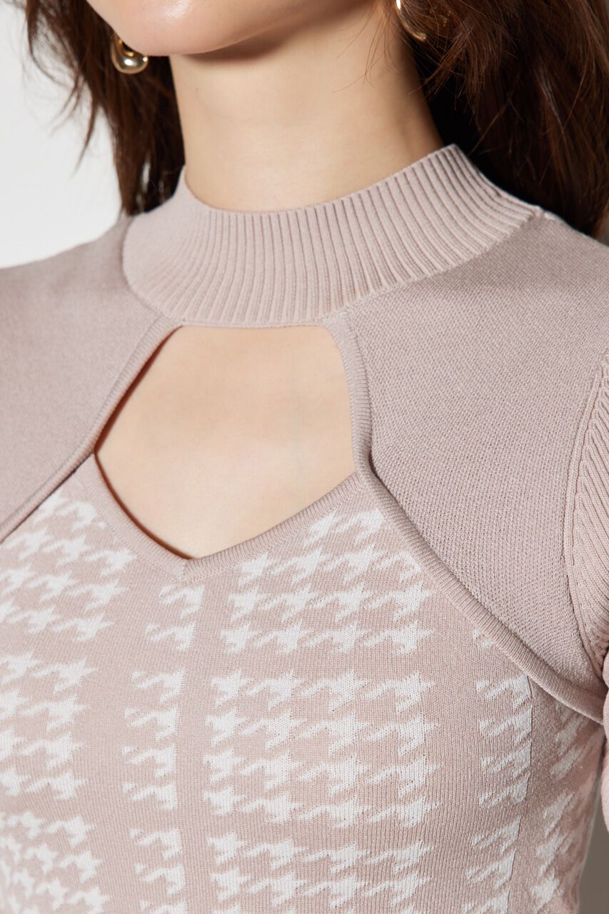 rienda「2WAY千鳥パターンタイトミニニットワンピース」|ワンピース|