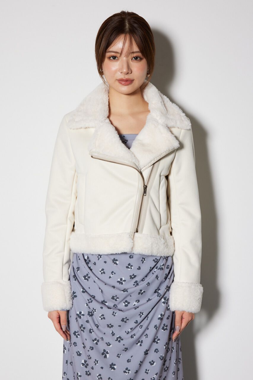 rienda「24フェイクスエードムートンライダースジャケット」|その他|