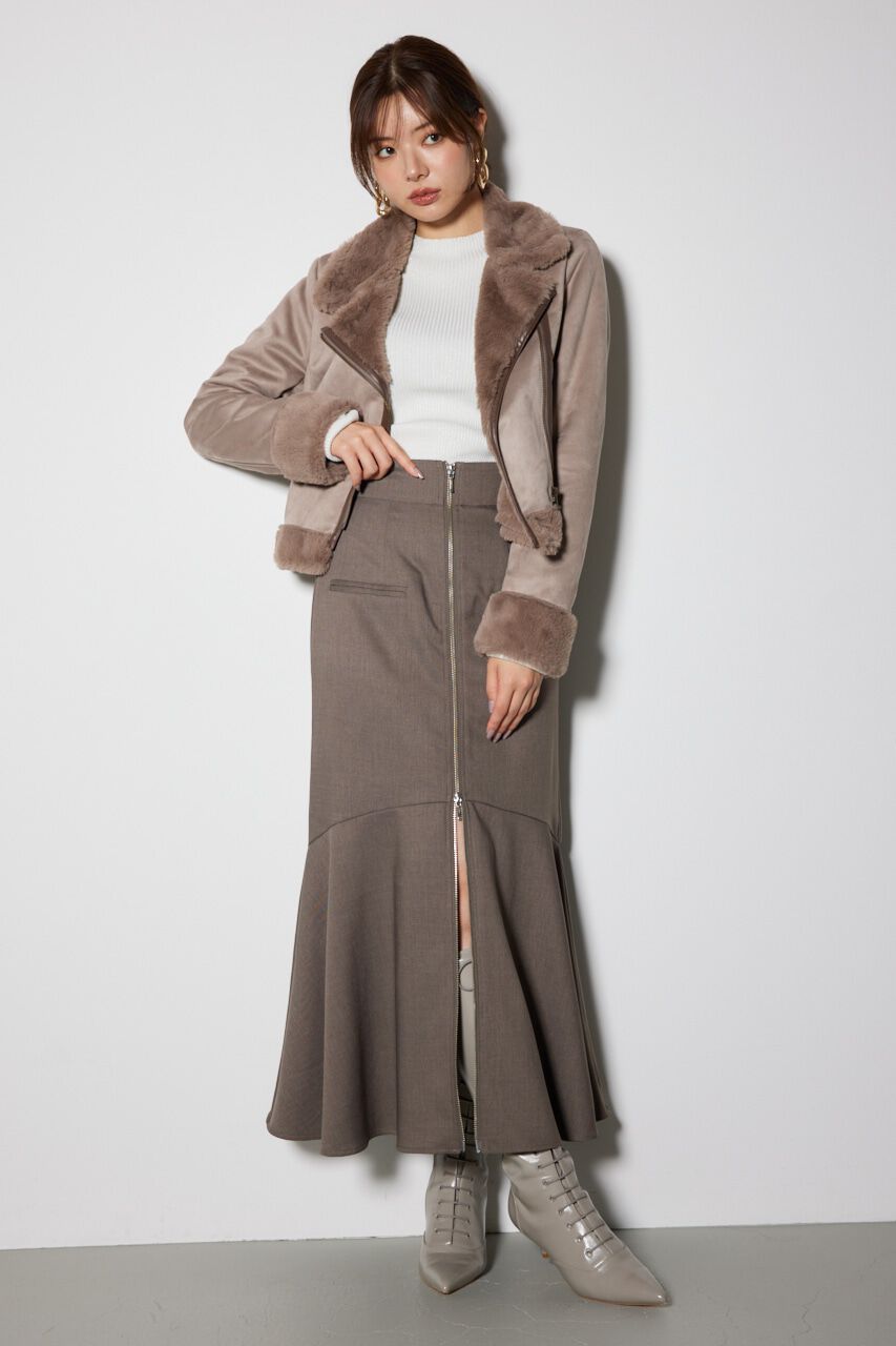 rienda「24フェイクスエードムートンライダースジャケット」|その他|