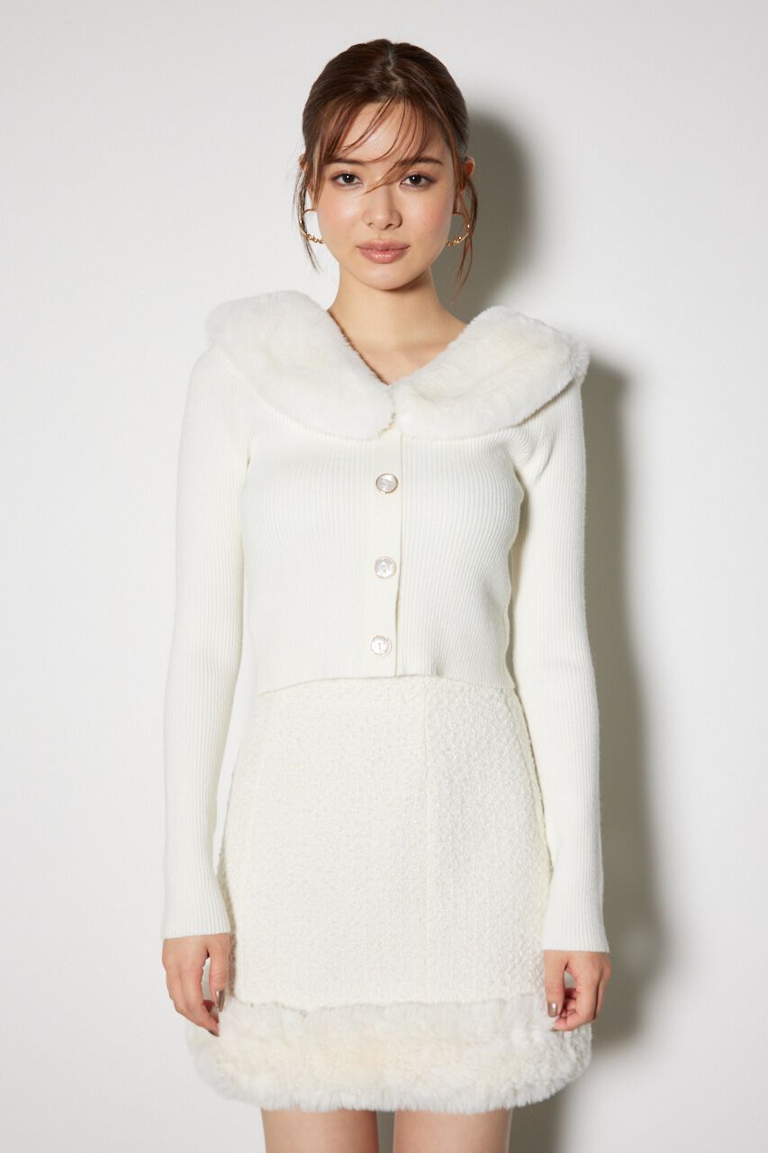 rienda「2WAYフェイクファーニット トップス」|ニット・セーター|