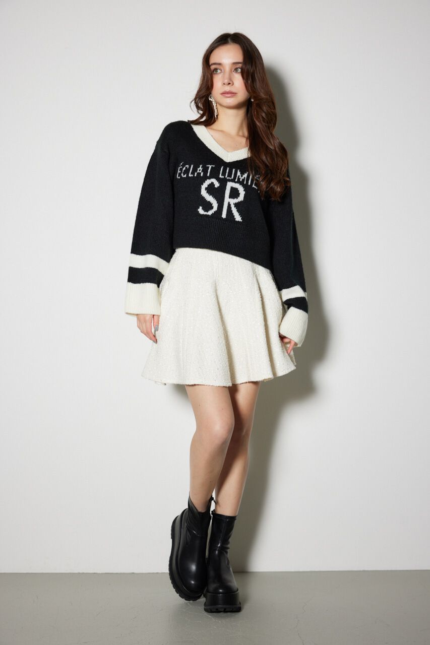 rienda「ボリュームフリルラメツイードスコットショートパンツ」|その他|