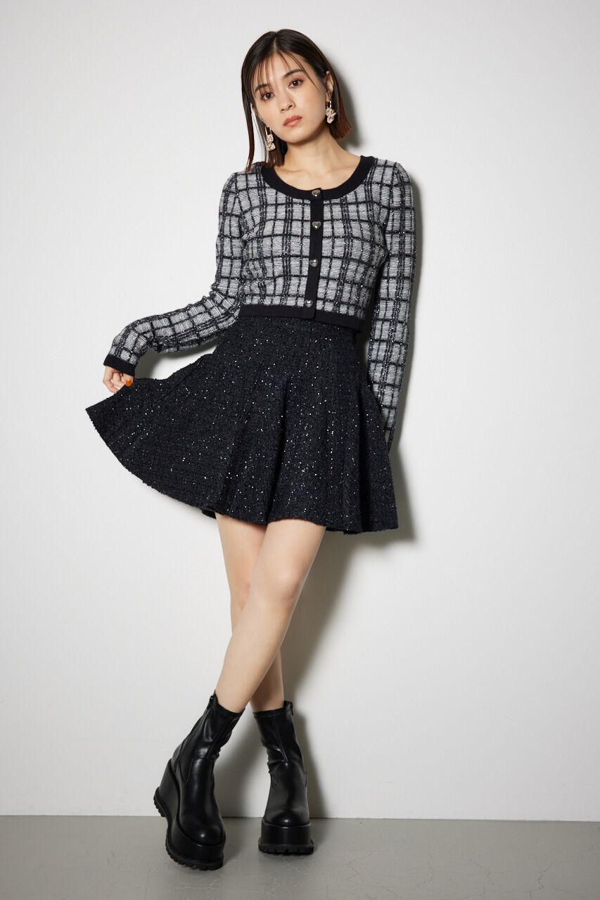 rienda「ボリュームフリルラメツイードスコットショートパンツ」|その他|BLK