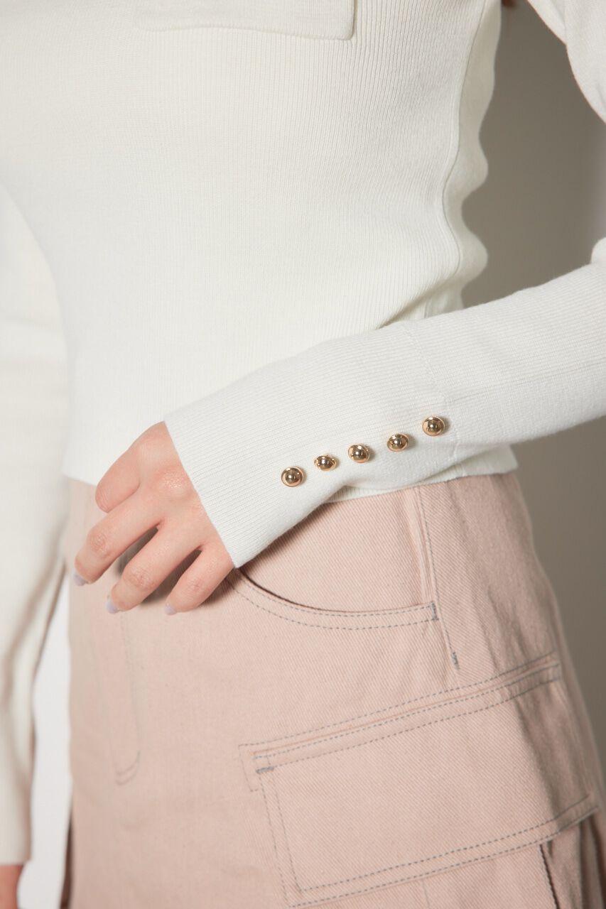 rienda「ポケット刺繍ニットトップス」|ニット・セーター|