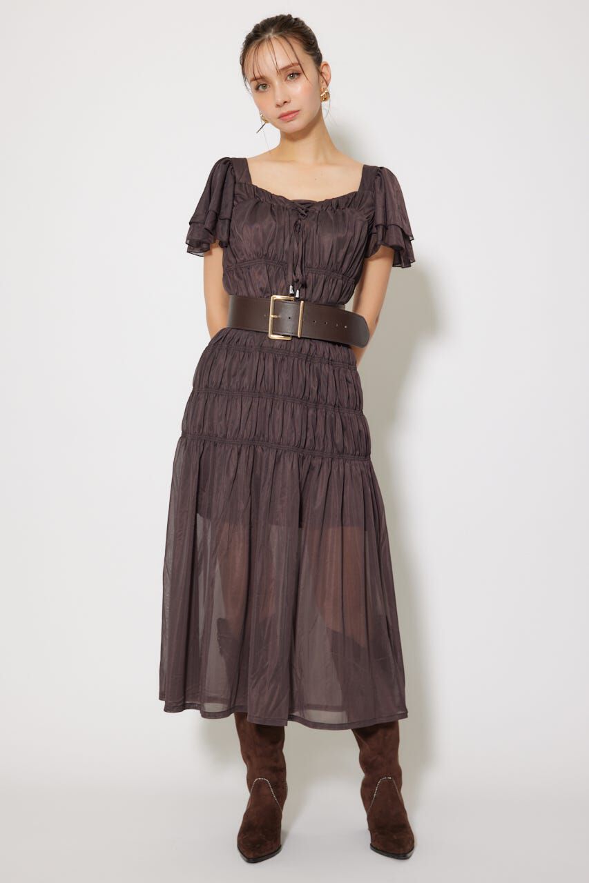 rienda「ワッシャーリラクシーカットワンピース」|ワンピース|BRN