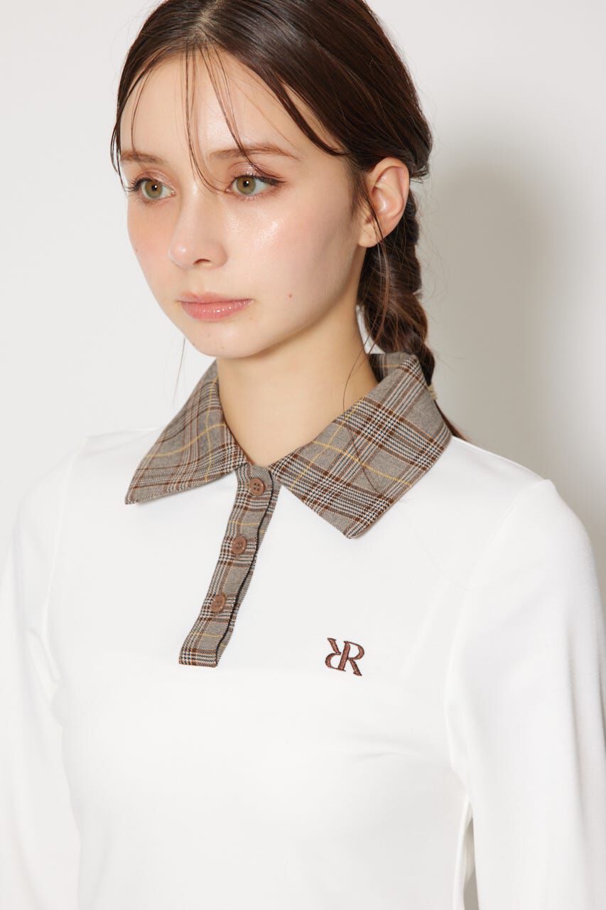 rienda「襟付きコンパクトカットトップス」|Tシャツ・カットソー|