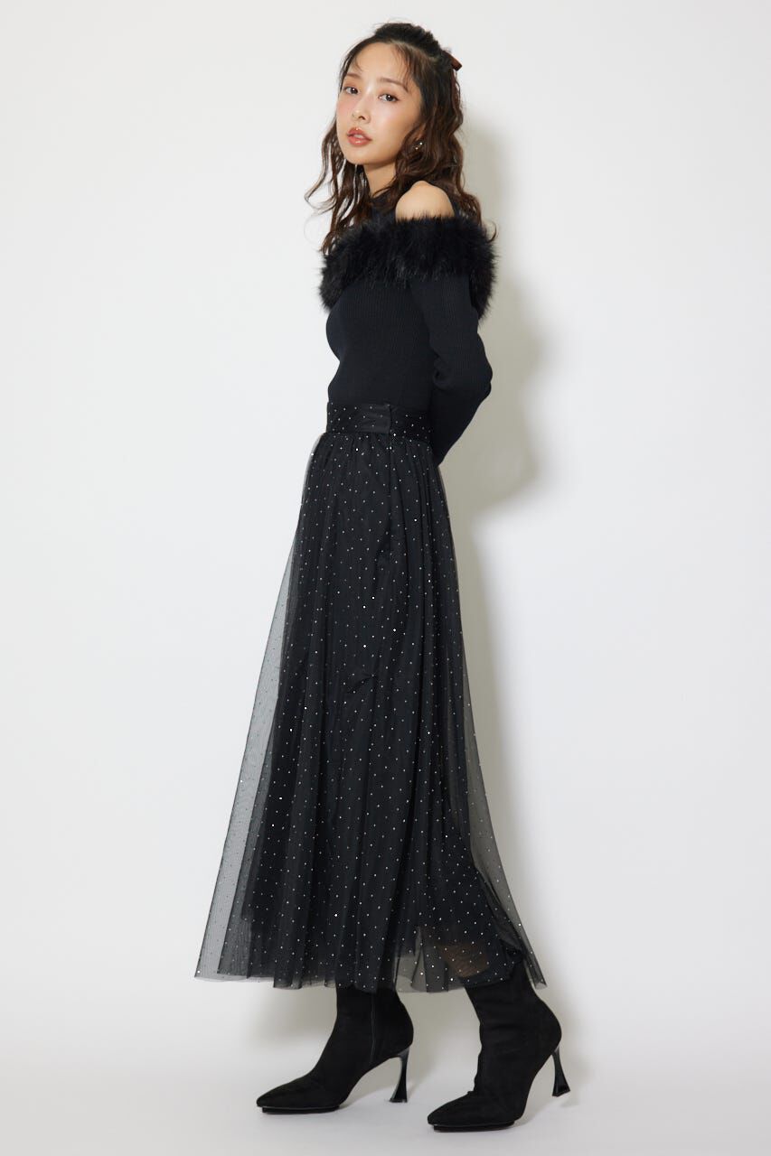 rienda「デコレーションチュールフレアスカート」|スカート|