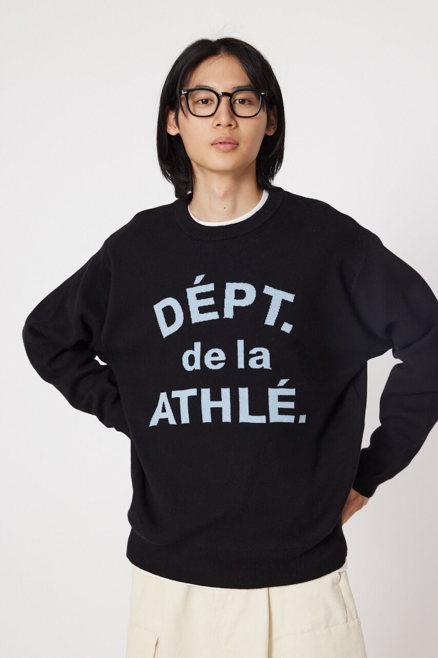 RODEO CROWNS「メンズスウェットライクジャガードニットトップス」|ニット・セーター|BLK