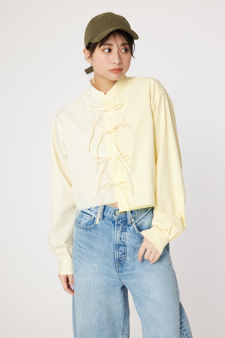 RODEO CROWNS「リボンクロップドシャツ」|シャツ・ブラウス|