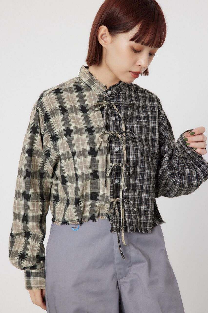 RODEO CROWNS「リボンクロップドシャツ」|シャツ・ブラウス|